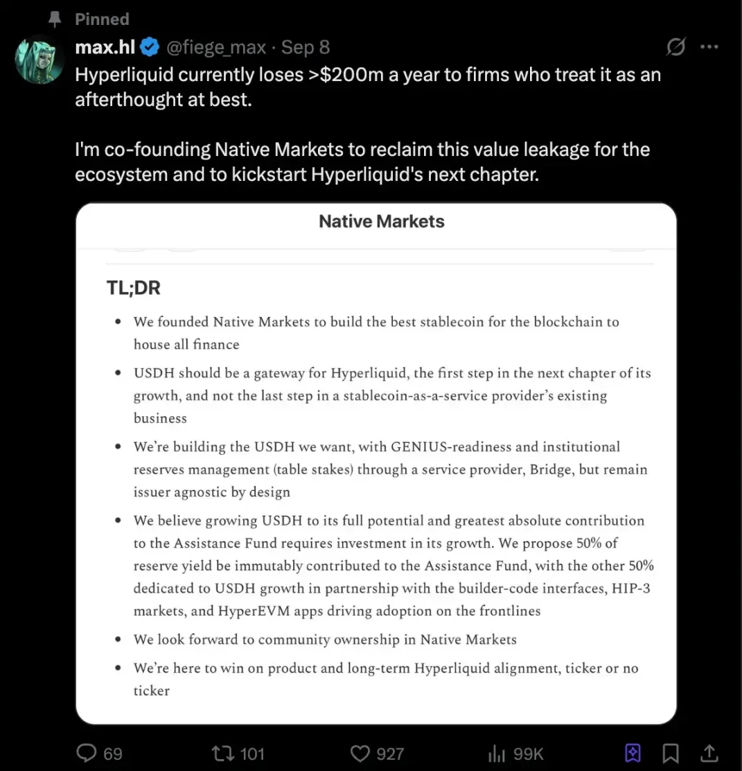 Hyperliquid Stablecoin is about to be hammered: Why did the new team Native Markets acquire USDH?