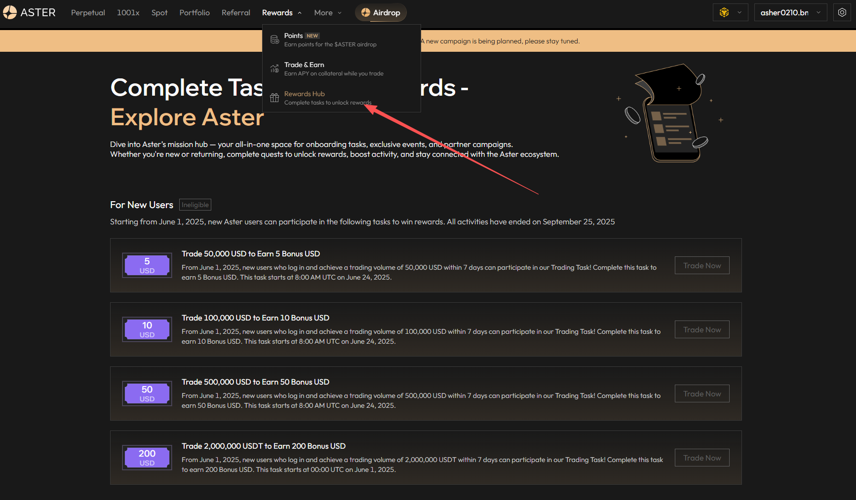 Popular Interaction Collection | Aster Phase 3 is now live; Rayls Points Quest updated (October 13th)