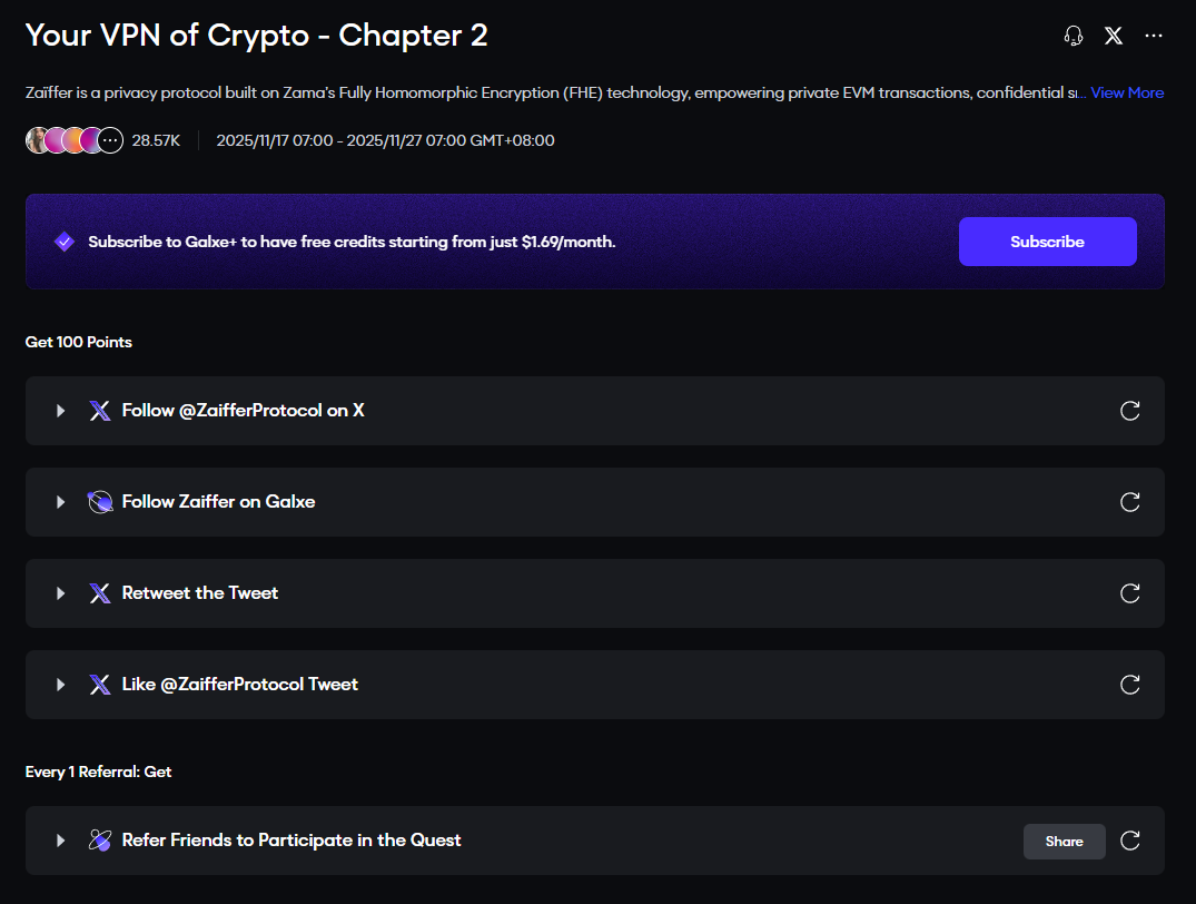 Popular Interactions Compilation | Moonbirds Badge Collection; Zaifer Adds Galxe Mission (November 19th)