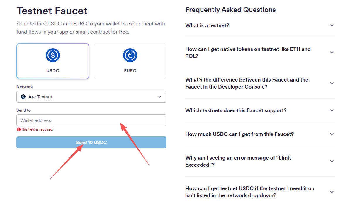 Circle's own stablecoin blockchain Arc testnet interaction guide